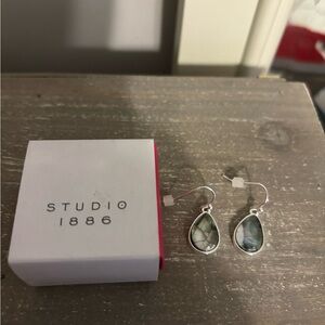 NWT 2 sets of earrings for $10, crushed abalone earrings & turquoise stone earri